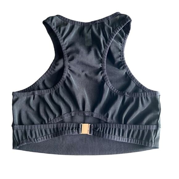 Bec & Bridge Women’s High Neck Black Mesh Racerback Sleeveless Cropped Top Sz 6 - Picture 4 of 7